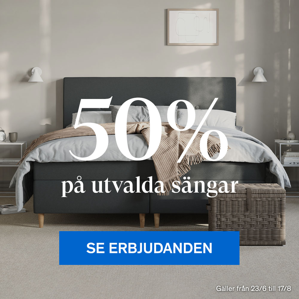 50% rabatt p&aring; utvalda s&auml;ngar